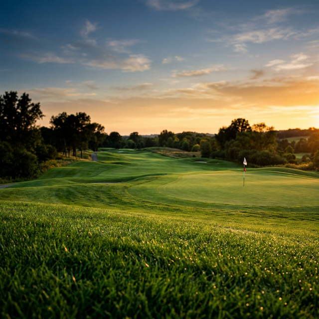 Golf course at golden hour
